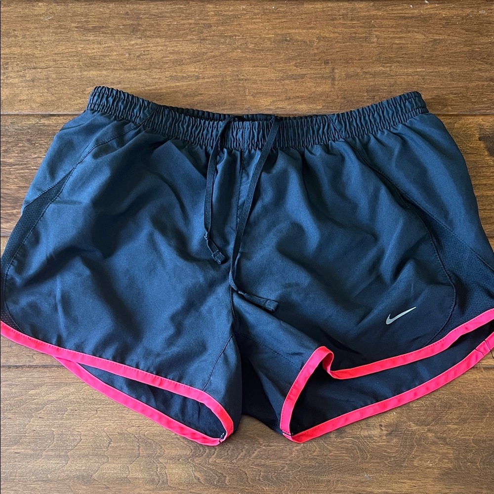 Nike Women's Black Shorts with Pink Trim